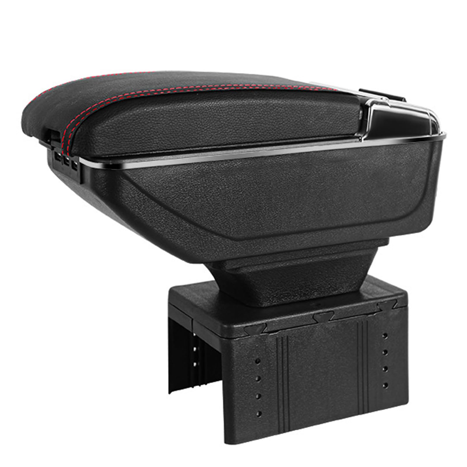 Hyram A/Black Hyrm Double Lyer Rmrest Storge Box, Cr Lether Rm Rest Centre Console With Usb Chrging Fit For Lnd-Rover Freelnder 2, Utomobile Styling Ccessories Decortion Supplies,