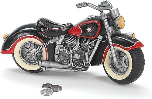 Miniatura 1 de Negro y rojo motocicleta en forma de alcancía decoración del hogar