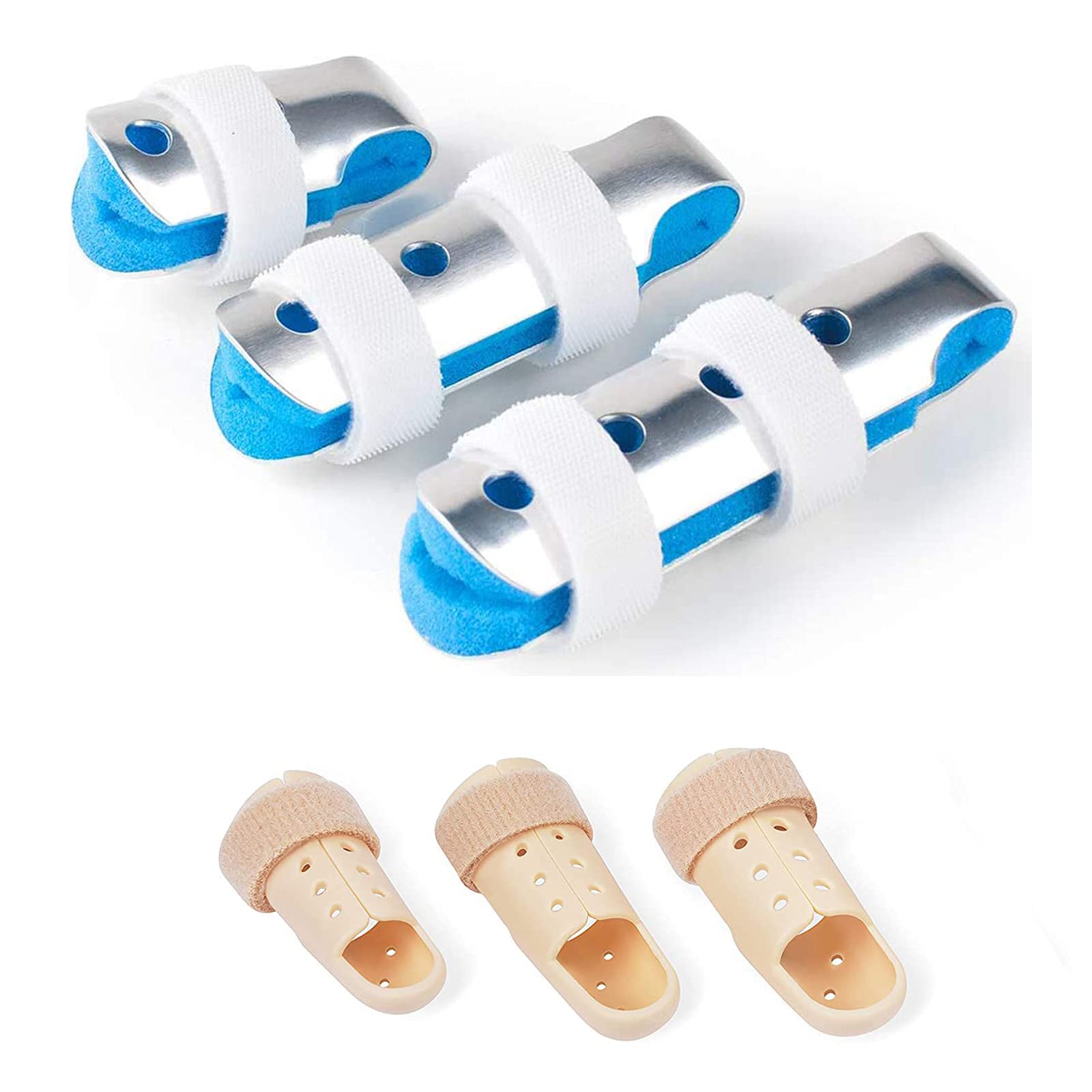 THEWHITESHOP 6pcs finger splint, finger support support bracket, finger stabilizer suitable for broken fingers to straighten arthritis and fix joints