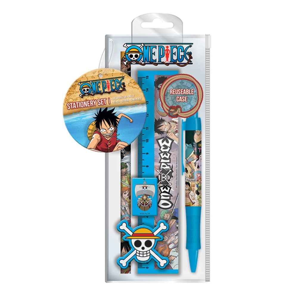 Pyramid International One Piece 5-Piece Stationery Set with Pen, Pencil, Ruler, Pencil Sharpener and Eraser