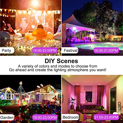 Cinoton Rgbcw Led Flood Light Outdoor Indoor, 20W (200W Equiv.) 2000Lm Bluetooth Smart Color Changing Floor Uplight, App & Remote Control, Christmas Lights Wall Washer Landscape Party Stage, 2Pack #TOP5