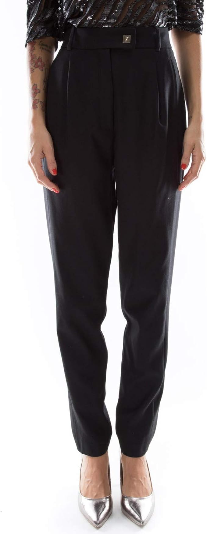 Pinko Pantaloni Neri Eleganti, 38, Nero : Amazon.it: Moda