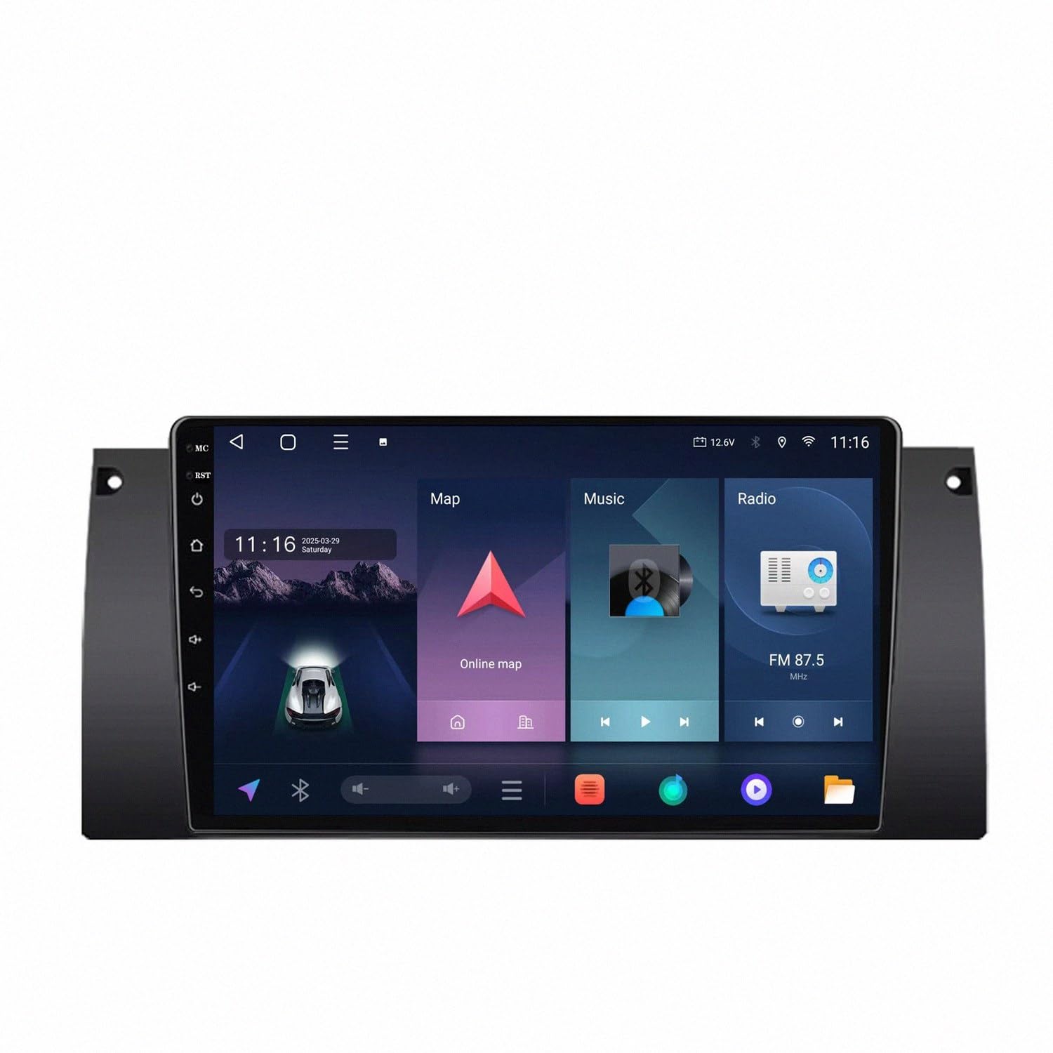 Car Stereo Carplay Radio de Coche para BMW 5 E39 1995-2003 Soporta Bluetooth, Control Volante, USB, WiFi, 4G, Mirror-Link, GPS Navegador/Radio FM, 4 Nuclear 4G+64G