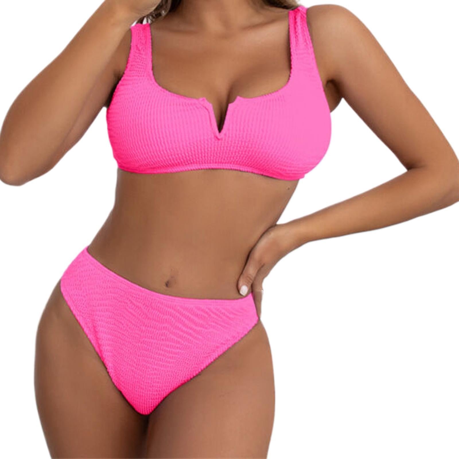 Genérico Mujer Bikini de Gradiente de Color Establece Retro Empuja hacia Arriba Dos Piezas Acolchadas Bikini Push Up Mujer Bikini Mujer Azul Marino