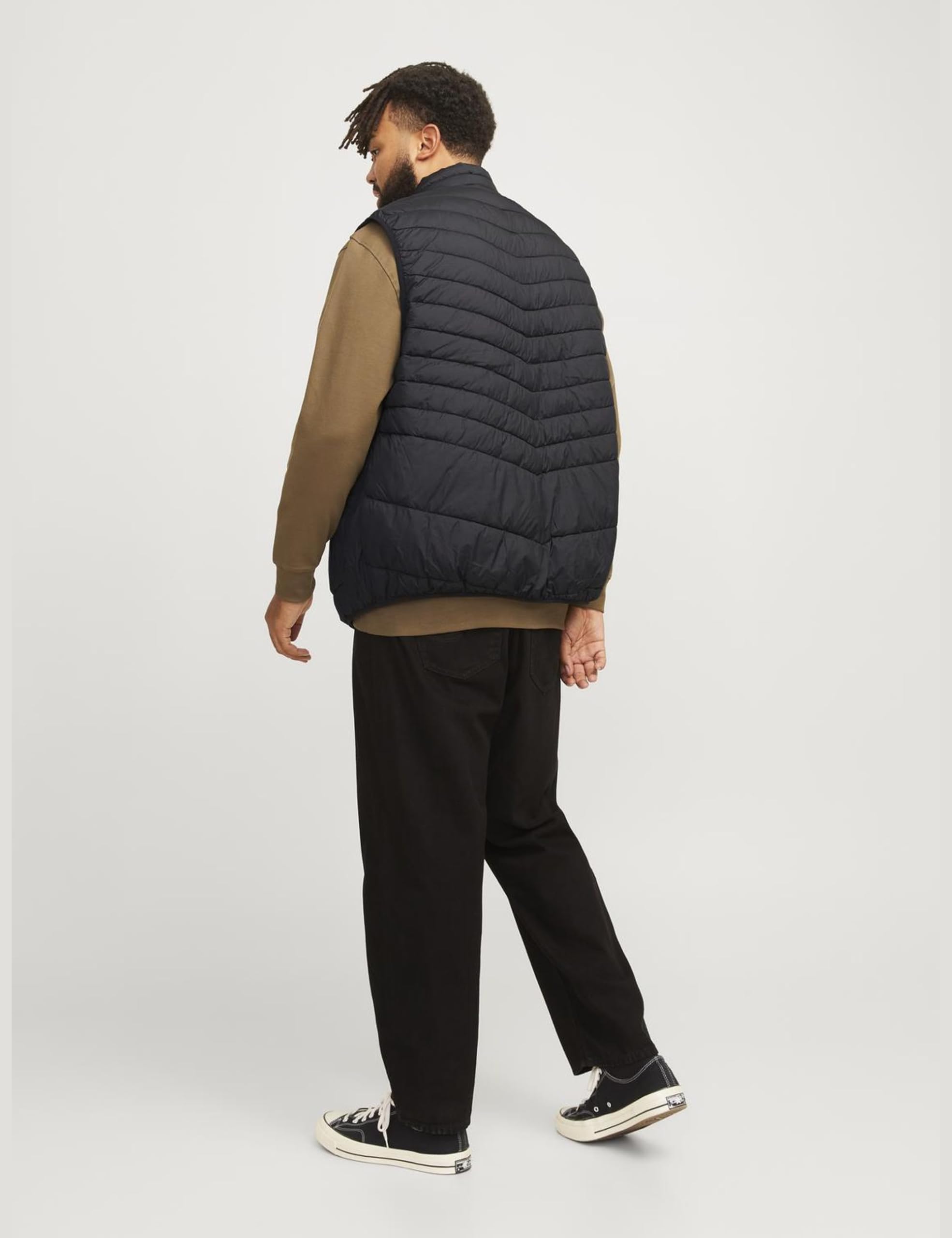 JACK&JONES PLUS Jjestate Packable Puffer Bw Collar Pls Gilet trapuntato da uomo