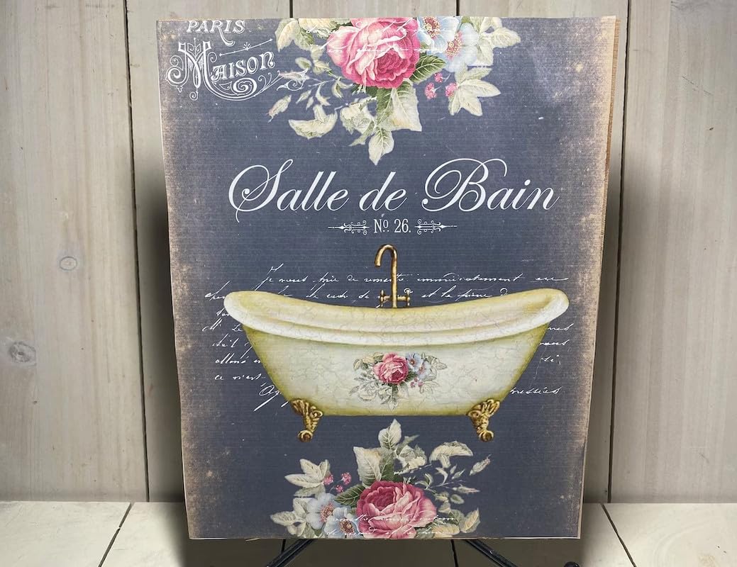Sitrmgh Tin Sign Vintage Shabby Chic Bathroom Decor, French Cottage Plaque Decorative Retro Metal For Home Coffee Wall Decor 8X12 Inch