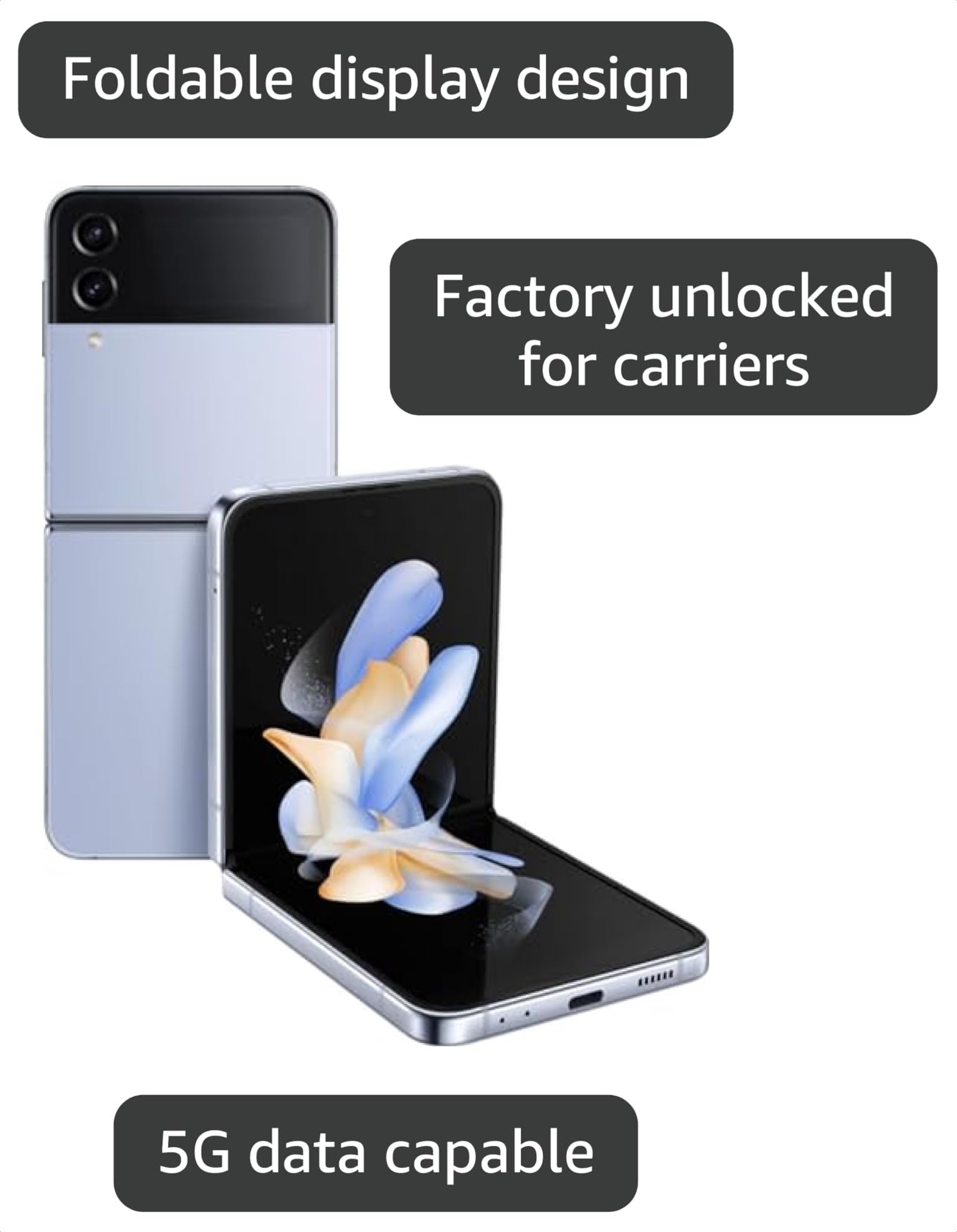 Amazon.com: Samsung Galaxy Z Flip4, 256GB, Blue - Unlocked