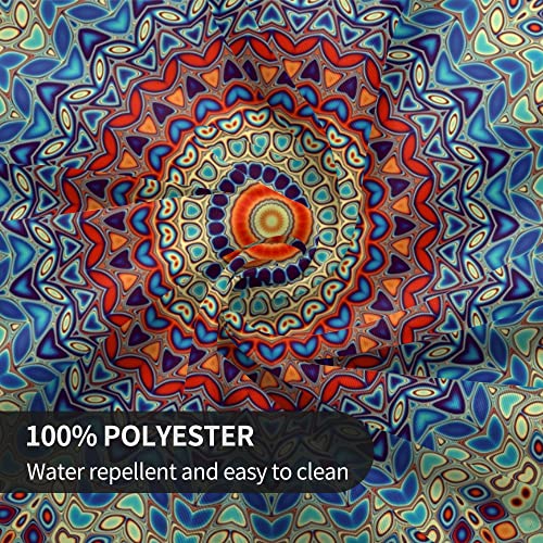 Boho Round Tablecloth 60 inch, Bohemian Circle Table Cloth Cover, Stain Resistance, Water Repellent and Wrinkle-Free, Colorful Tablecloths Decor for Home Kitchen Dining Party Patio Indoor and Outdoor by Arroganttiom - Image 4