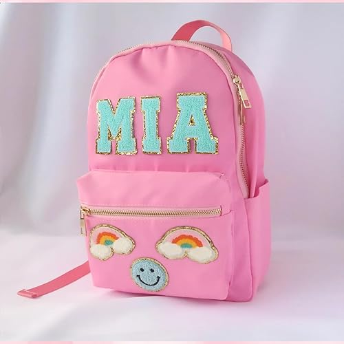 Miniatura 5 de Parches de letras de felpilla termo-adhesivas para ropa, chaquetas, mochilas, parches de letras con brillantina (Azul, G)