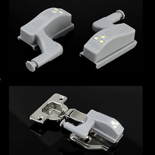 Miniatura 5 de 12 piezas de luz LED con bisagra de armario de armario, luz universal con sensor para cocina moderna, armario de hogar, armario, armario, lámpara -