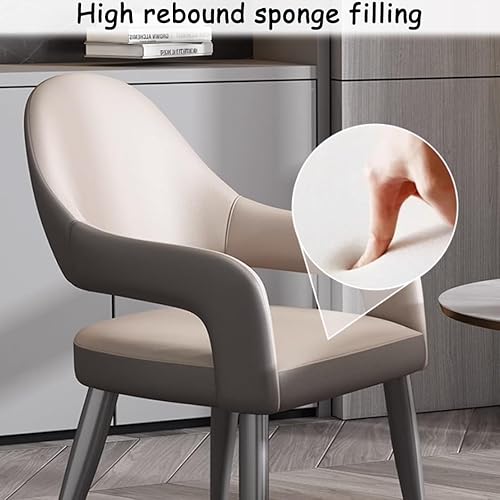 Miniatura 4 de YVYKFZD Leather Dining Chairs, Leisure Kitchen Chairs Set, Upholstered Dining Room Chairs with Backrest, Lounge Armchair Comfy Side Chair, for