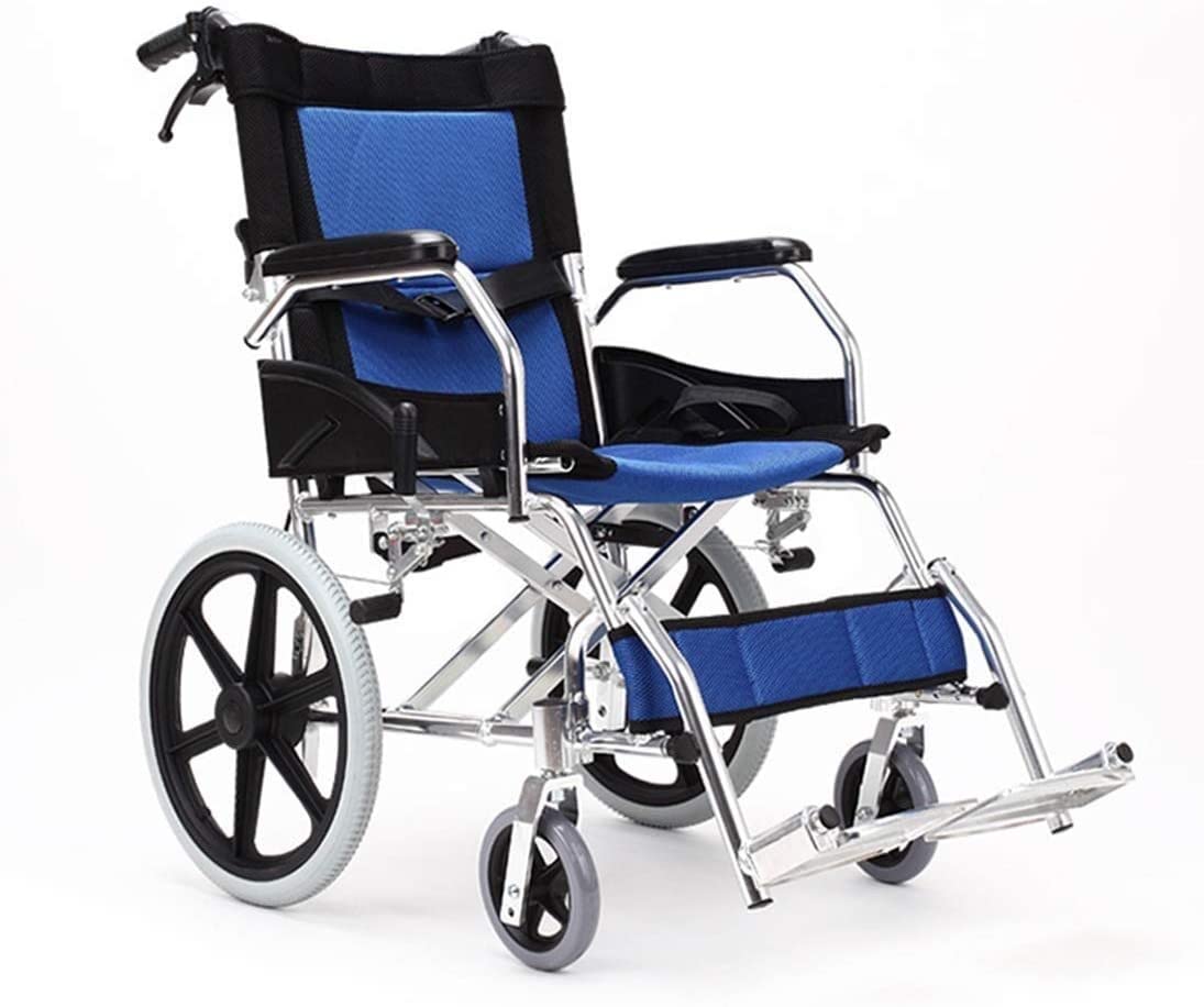 Ultra-Light Travel Anziani Manuale Domestico Mobile Portatile Sedia a rotelle Pieghevole Scooter Portatile a Spinta in Lega di Alluminio Leggero