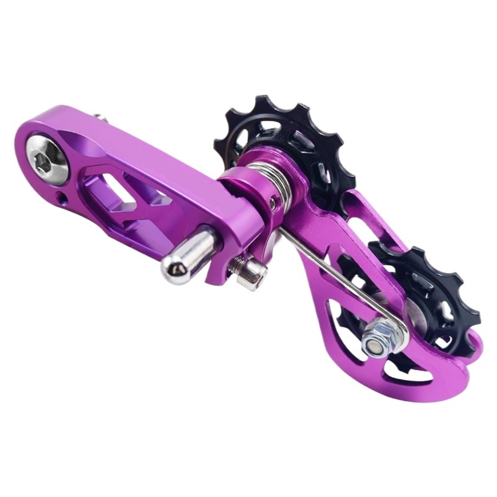 Pasuje do HOGER MTB Dirt Jump jednobiegowy napinacz łańcucha roweru górskiego prowadnica koła pasowego obróbki napinacz łańcucha stałego biegu(Purple)
