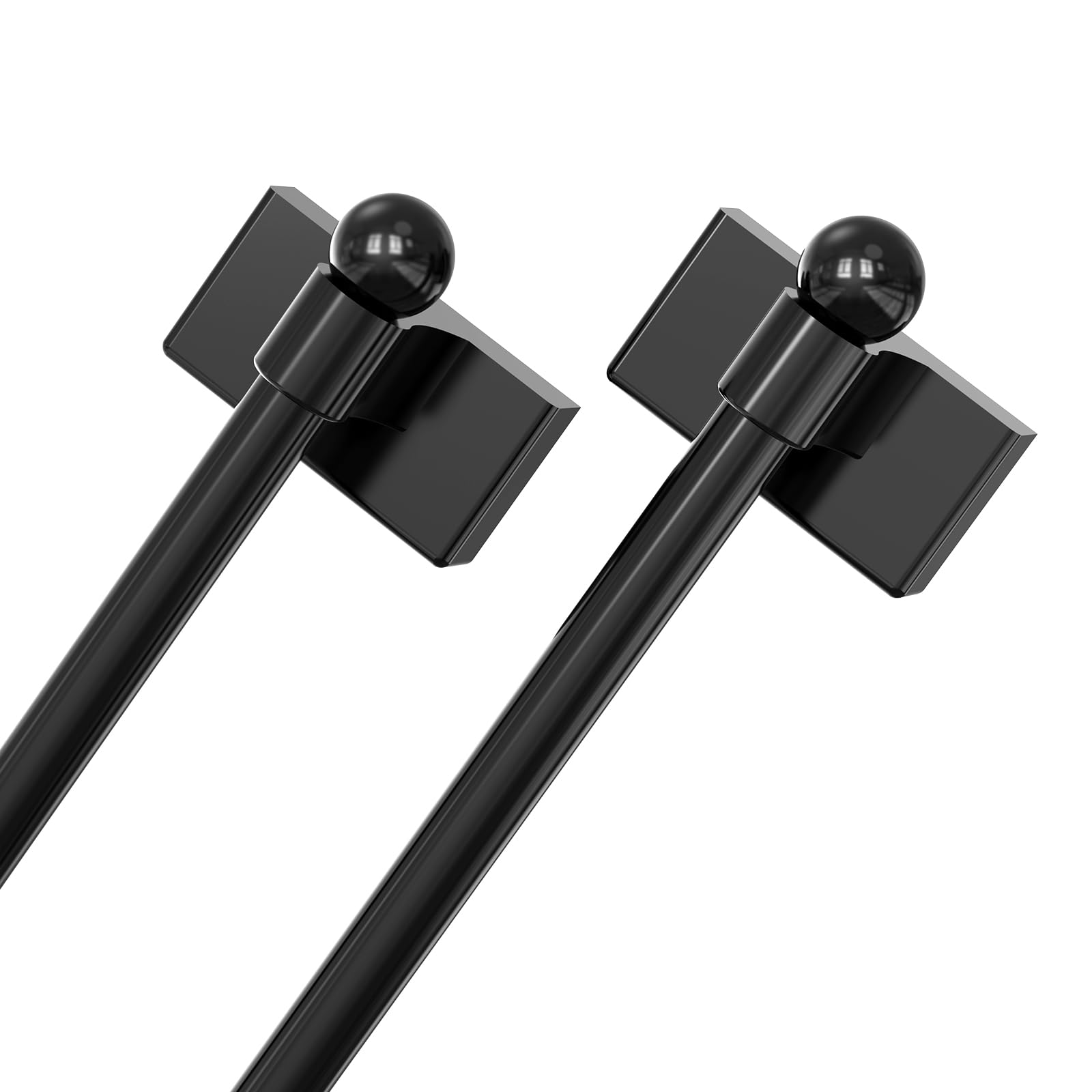 Adjustable Magnetic Curtain Rod for Metal Doors from 9” to 16”,[Magnetic Towel Bar][Magnet Curtain Rod for Classroom Whiteboard] [French Door Curtain Rod](BLACK, 9-16 Inch 2 Pack)