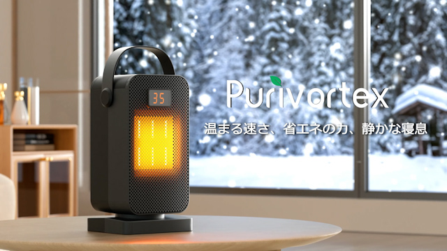 Amazon | Purivortex セラミックヒーター 小型 【2025冬新型 省エネ