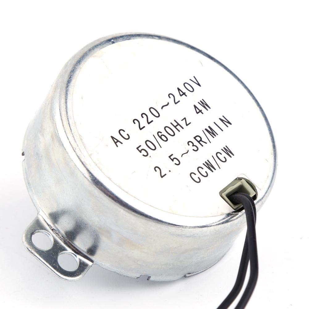 Motor Síncrono Eléctrico, Motor SíNcrono Giratorio, 220-240V AC 4W CW/CCW 50/60 Hz Motor rotativo síncrono Motorreductor para Mecanismo de ventilación de Ventilador eléctrico, Calentador(2.5-3RPM)