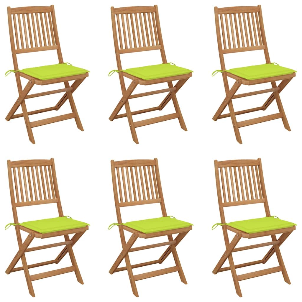 Mobilier pliant pour terrasse en bois d'acacia massif et fauteuil de jardin avec coussin