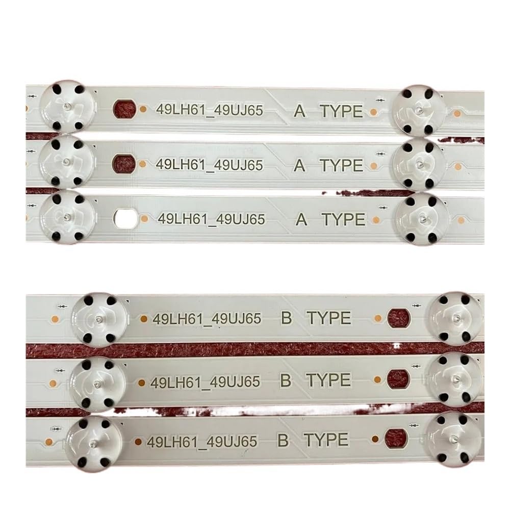 6 uds retroiluminación LED for TV 49UJ701V TV 17Y 49 Pulgadas LED Apto for Array 49LJ61/UJ65 49LH61 49UJ65 AB 49UJ651V 49LJ614V 49UJ650 49UJ635(Kit 6pcs For 1 TV)