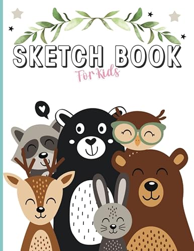 Sketch Book For Kids Big Sketch Pad with Blank Drawing Paper for Girls and Boys (Woodland Animals)