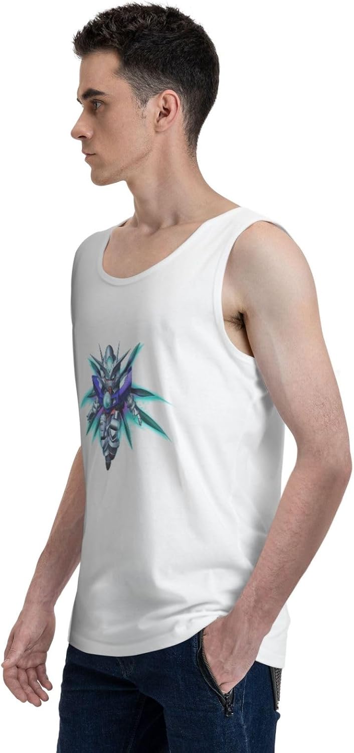 [Gleeye] タンクトップ ネオ ジオンガンダム メンズ ティーシャツ 綿100% ノースリーブシャツ トレーニングウェア 袖な