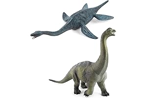 EOIVSH 2-Pack Jumbo Dinosaur Figure Toys Brachiosaurus & Plesiosaur
