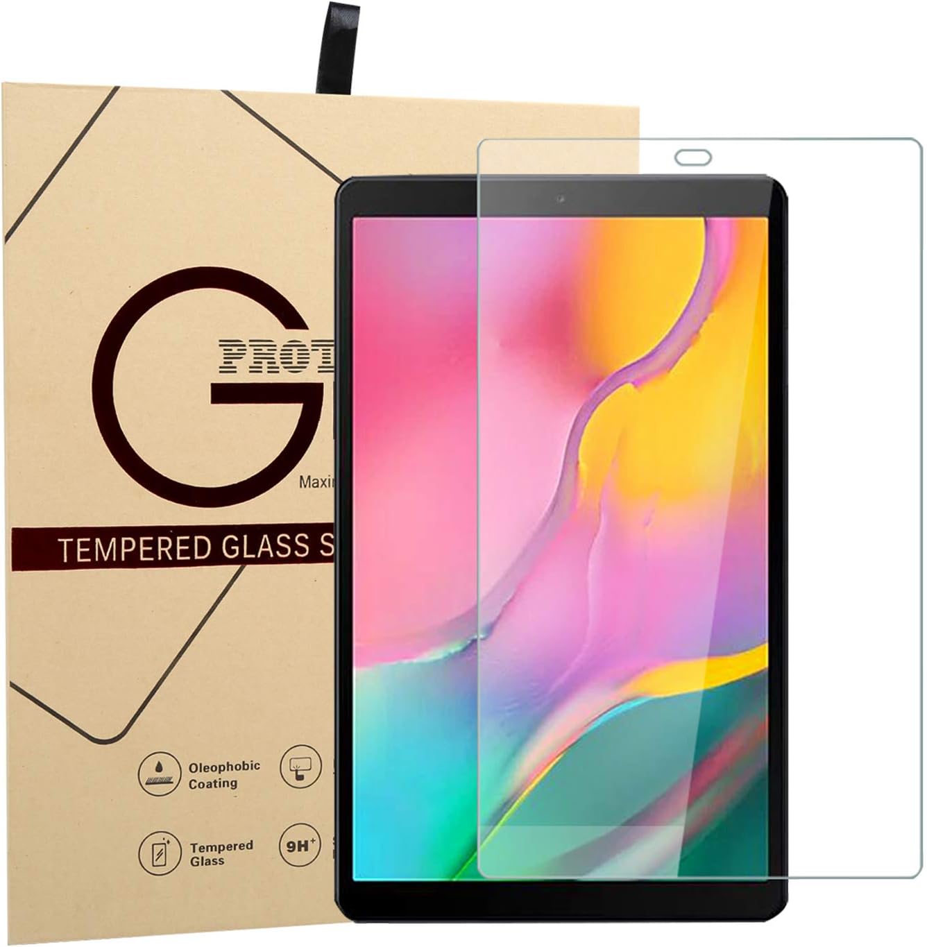 BelleStyle Screen Protector for Samsung Galaxy Tab A 10.1 Inch 2019 Tablet, Clear Tempered Glass Film - 9H, HD Clarity, Scratch Resist, No Bubble for Samsung Galaxy Tab A 10.1" 2019(SM-T510/SM-T515)