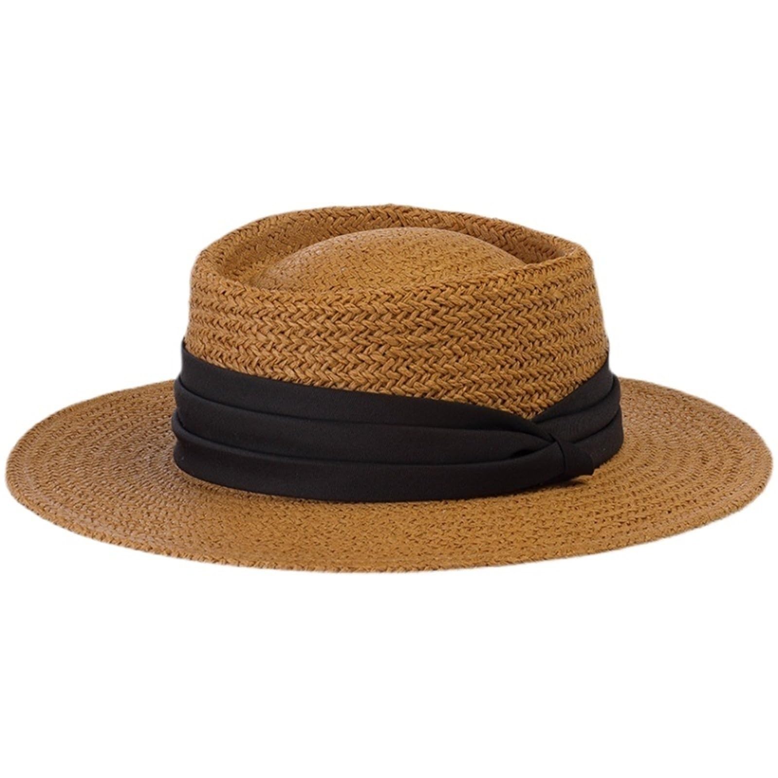 Generico Cappello da Sole in Paglia a Tesa Larga per Bambini - Design con Cintura Intrecciata per Protezione UV e attività all'aperto