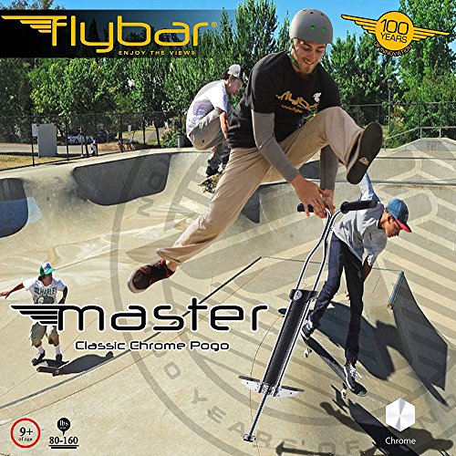 Flybar Chrome Master Pogo Stick For Kids Ages 9 & Up 80 to 160 Lbs – Classic Chrome Body With Rubber Hand Grips - Thumbnail 4