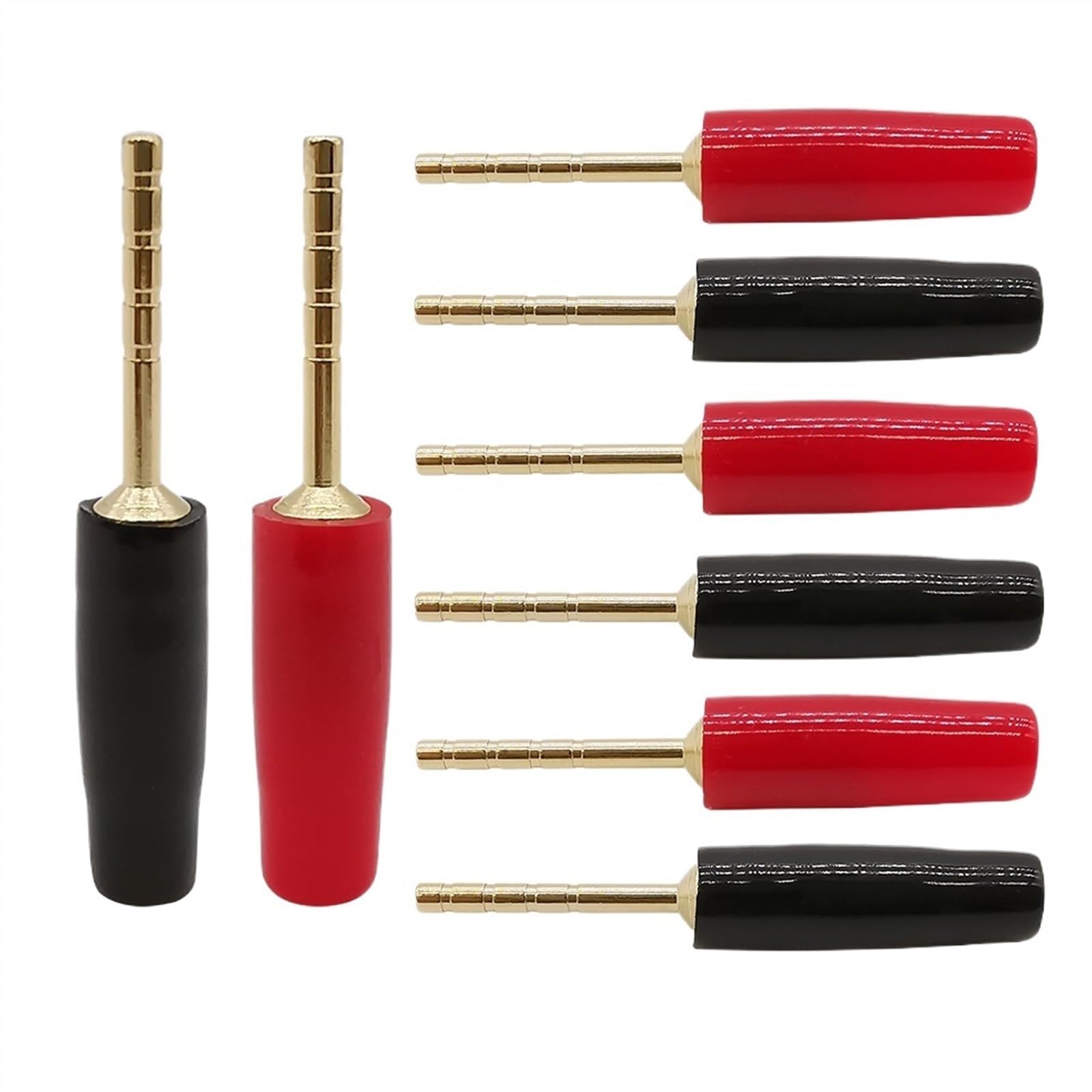 Adaptateur de Prise Banane en cuivre plaqué Or, Broche de 2mm, bornes Banane à Broche Droite, fiches de Haut-Parleur, connecteur de câblage, 8 pièces