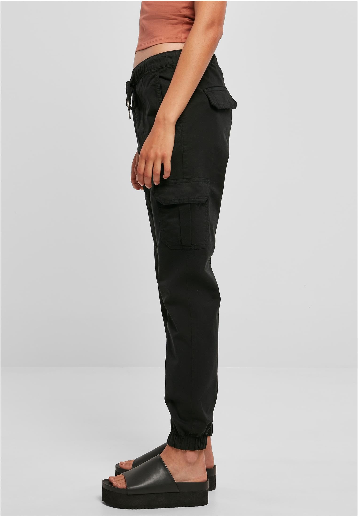 Urban Classics Ladies High Waist Cargo Jogging Pants - Pantalons - Sweatshirt Capuche - Femme