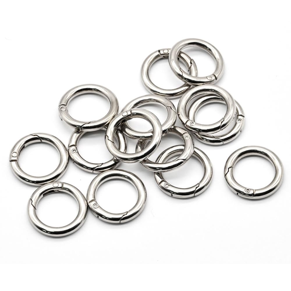 NEOBABY 15mm Stainless Steel Spring Gate Round O Rings – Snap Hook Keychain Ring Clips, Keyring Buckle Clasps for Bag, Purse & Shoulder Strap Accessories (Pack of 20 PCS (15mm))-image-42