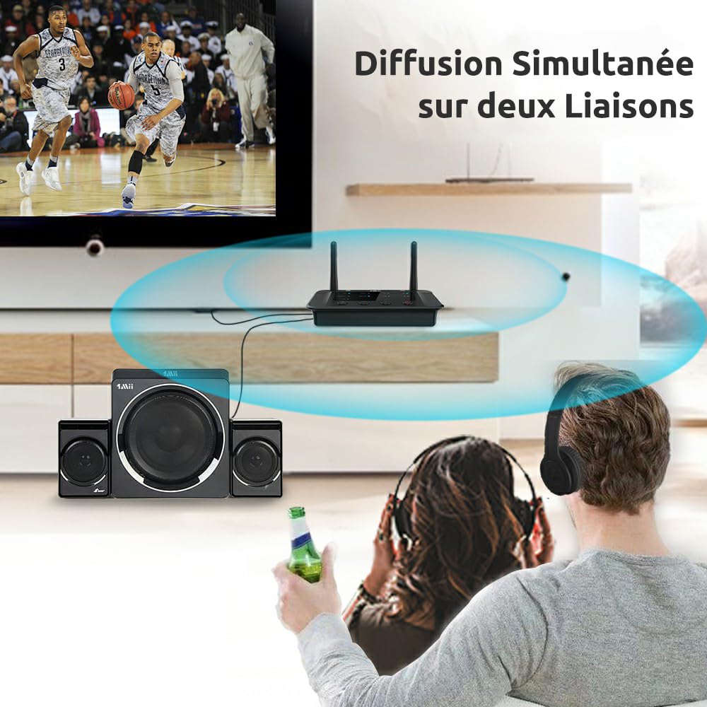 1Mii B03 Émetteur Récepteur Bluetooth 5.3, Transmetteur Recepteur Bluetooth