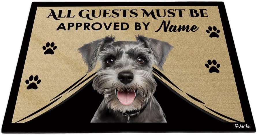 All Guests Must Be Approved Welcome Doormat Maltese Dog Decor Funny Customized Floor Rug for Dog Lover, 27.5x17.7 Inches