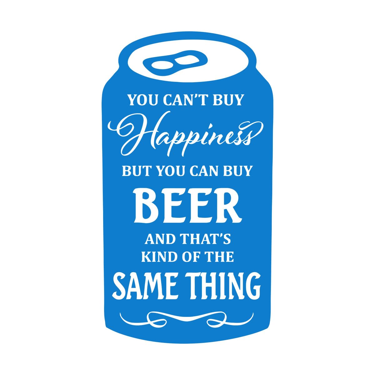 Bar Wall Decal Quote You Cant Buy Happiness... Alcohol Bottle Beer Wall Sticker for Bar Decor Modern Vinyl Art Decal Large - 51x91cm