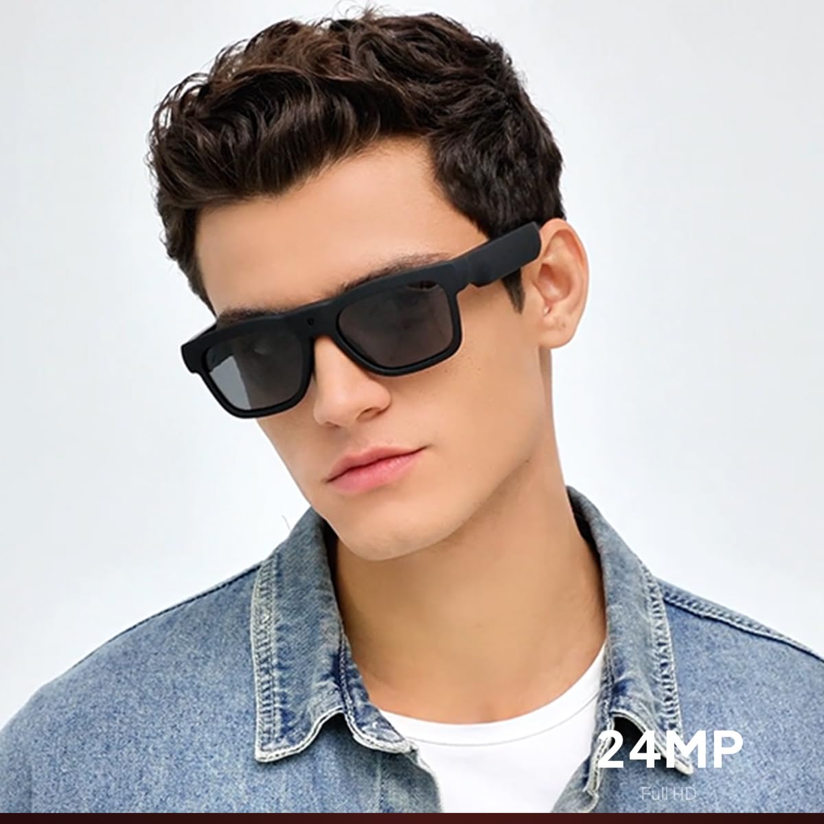 OhO Smart Glasses, occhiali da sole con fotocamera da Bluetooth, con altoparlante aperto, cuffie auricolari, per sport interni ed esterni, protezione UV polarizzata, per uomini e donne,