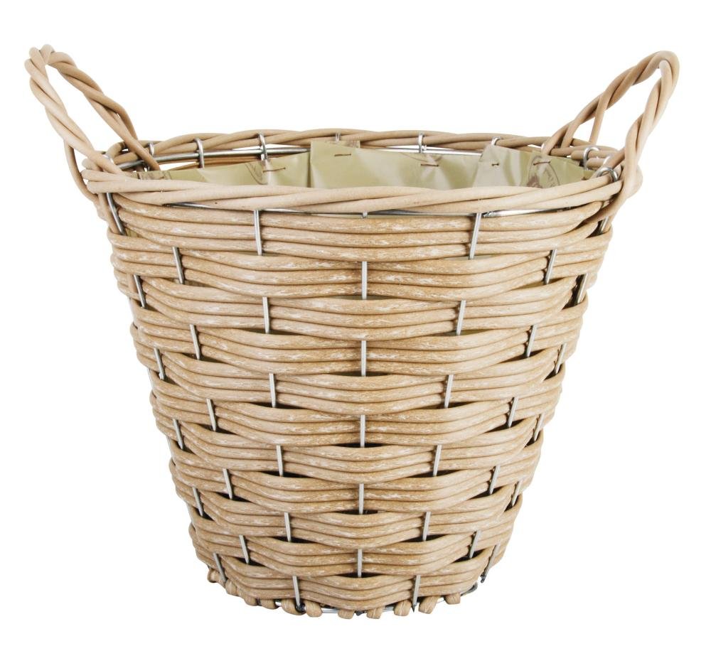 Amazon.com: Esschert Design USA WB20 Artificial Wicker Plant Basket with  Handles, Small, Round : Patio, Lawn & Garden