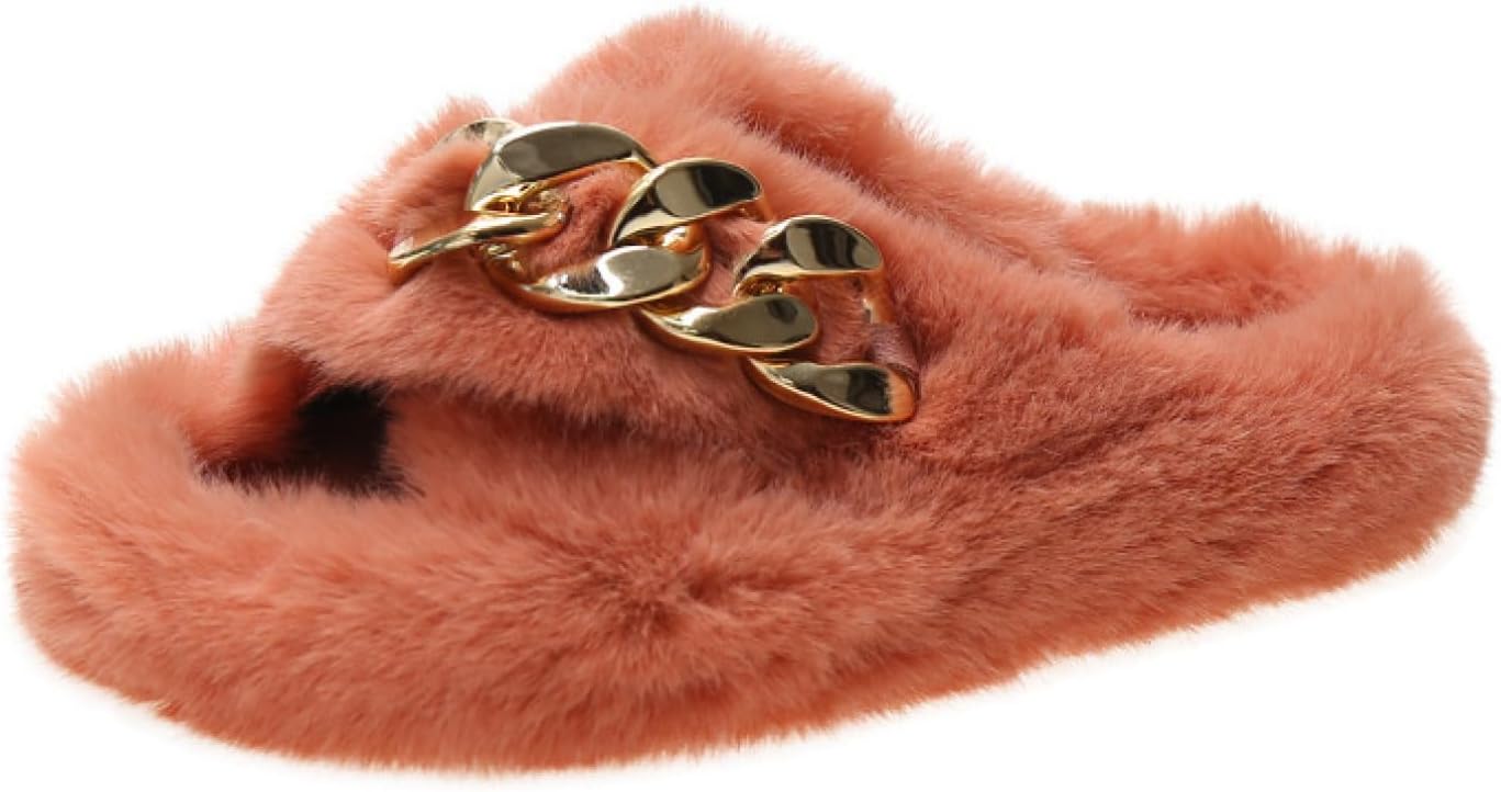 YEKIM レディース 冬用スリッパ ソフト フラシ天 オープントゥ 屋内外 暖かい 滑り止め 通気性 スリッパ, O, O