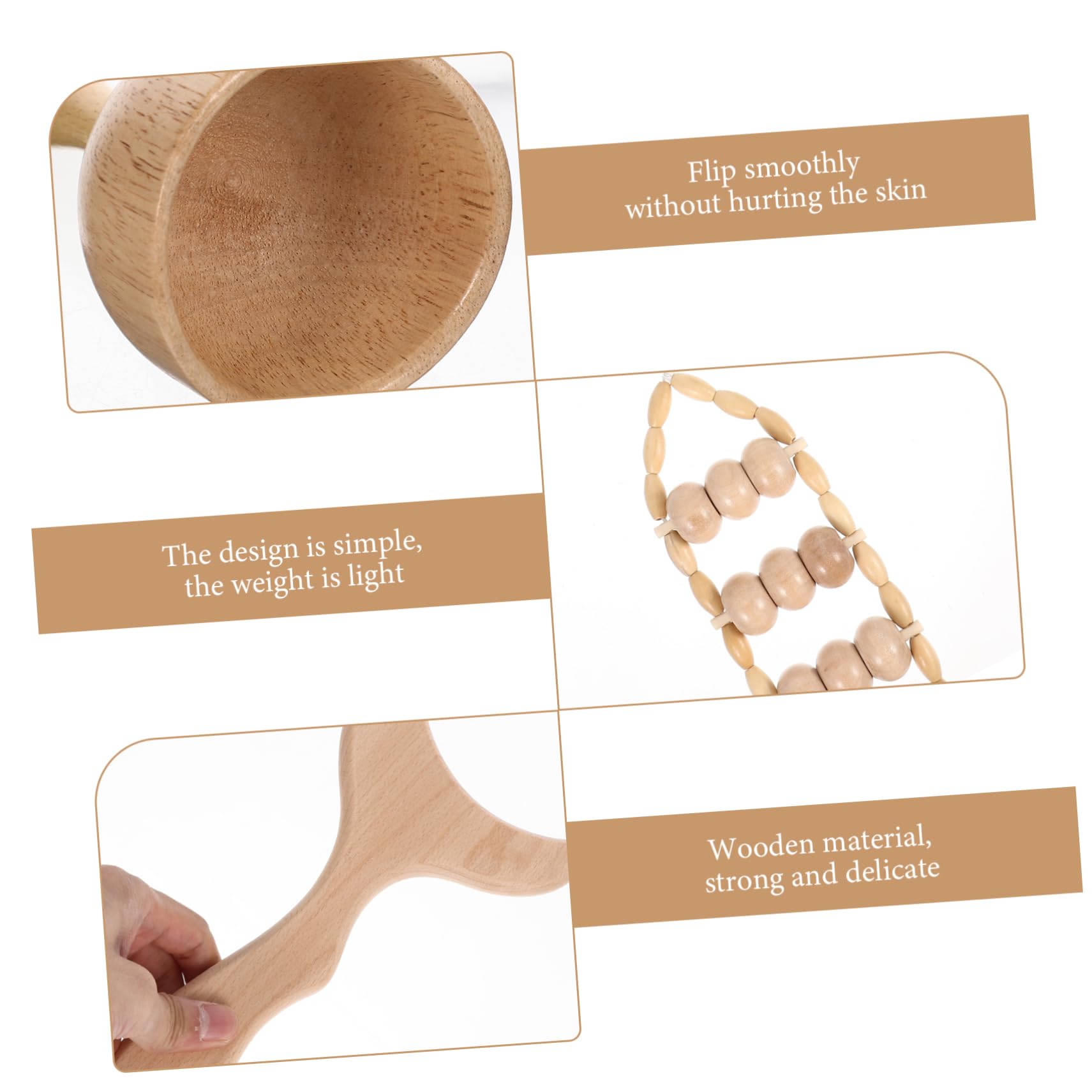 Tabla de Raspado Gua Sha de Madera, Juego de 4 Piezas para Masaje Corporal | Madera Natural, Diseño Simple y Ligero, Uso Doméstico, para Masaje y Cuidado Corporal, Formato Práctico