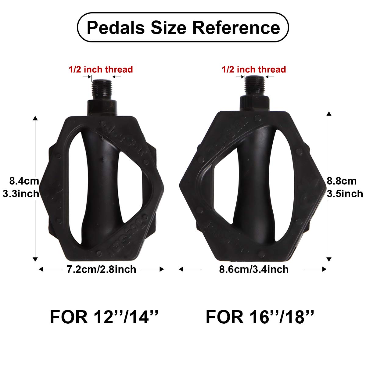 DRBIKE Replacement Bike Pedals for 16