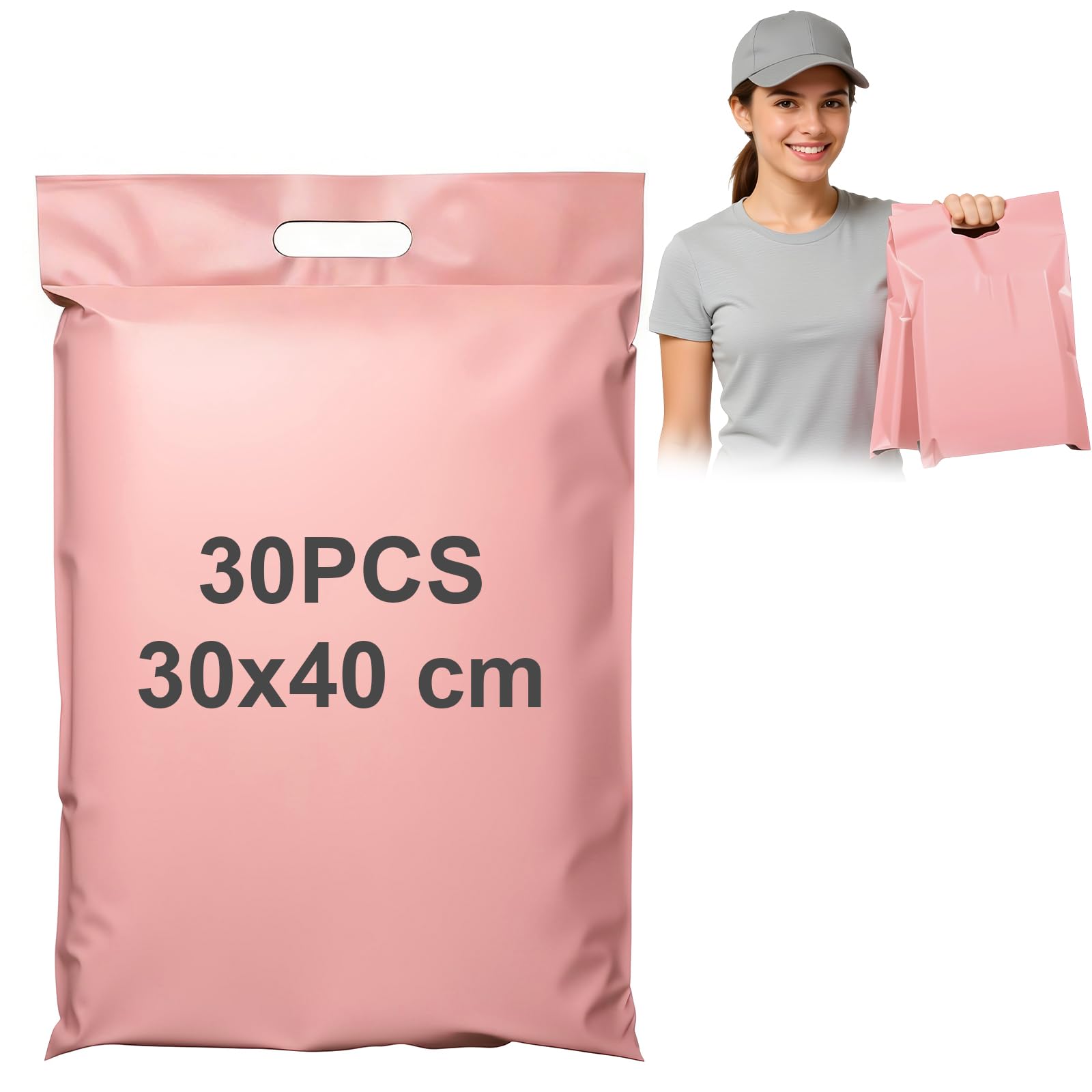 30 Pièces Pochette Envoie Colis Vinted 30x40 Cm Emballage Colis Vinted Poignée Enveloppe Plastique Expedition Résistante Imperméable Rose Sac Envoie pour Vêtements Livres Chaussures Objets0