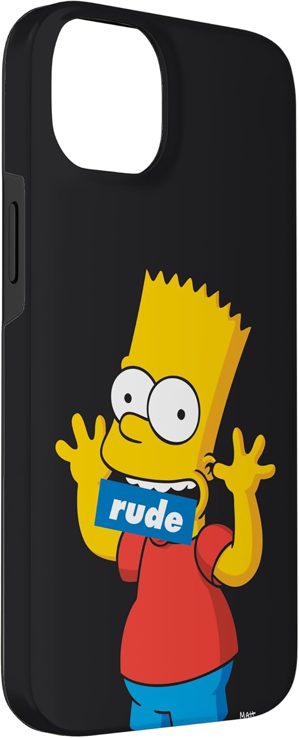 The Simpsons Bart Simpson Rude Mouth Black Case for iPhone 14 Plus