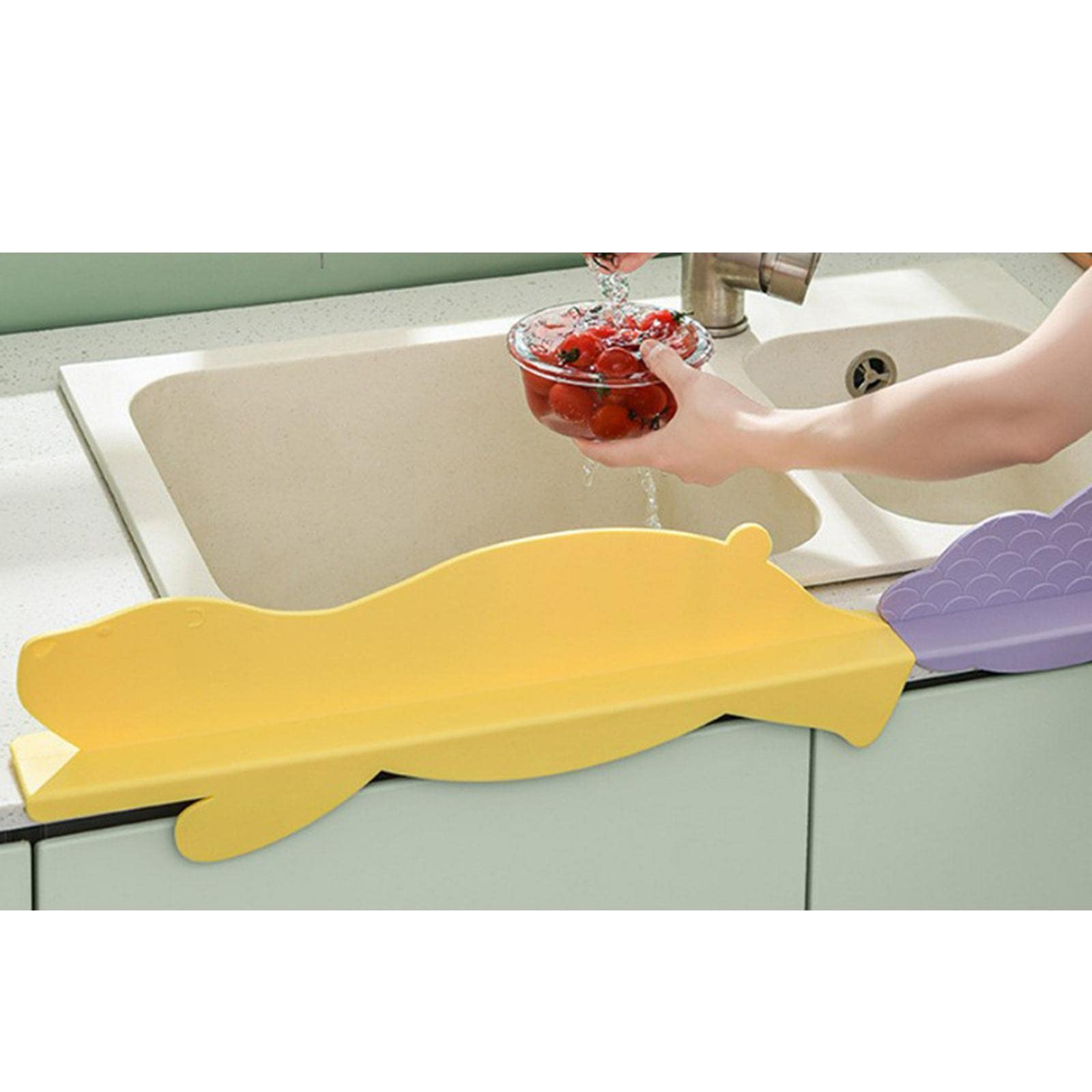 Cucina Bagno Deflettore Lavello Splash Guard Strumento Portatile Water Splashproof Blue Cloud
