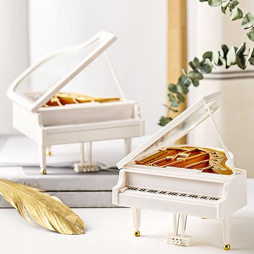 Miniatura 6 de Caja de música de piano, cajas musicales de cuerda, caja de música clásica para niñas, regalo de cumpleaños o decoración de escritorio