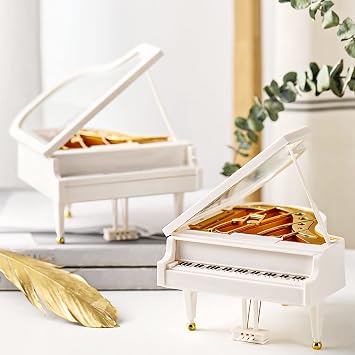 Piano Music Box, Wind Up Musical Boxes, Classical Music Box for Girls Birthday Gift or Desk Decoration Ornament