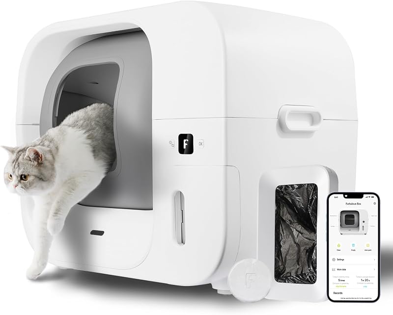 True Odor-Free Self Cleaning and Packing Litter Box, Automatic Cat Litter Box with Self-Pack and Refill System, APP Control, Extra Large Space for 3.3-22 lbs Cats, Upgraded Version