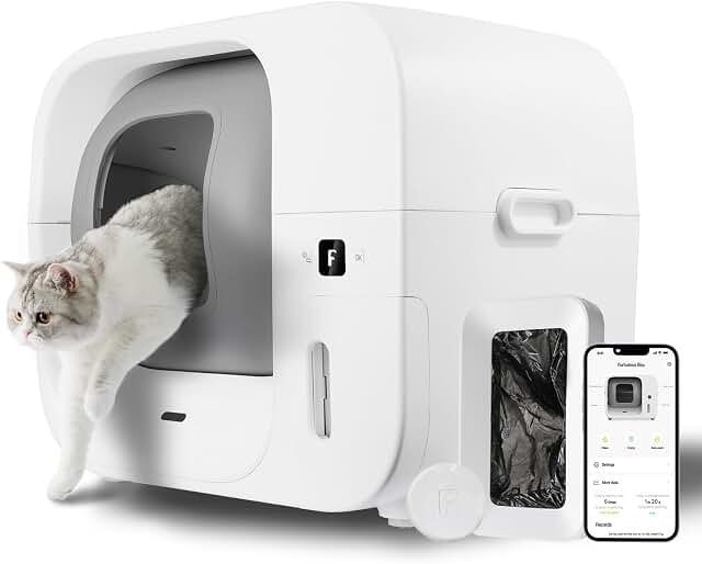 Furbulous self-cleaning and self-packing cat litter box