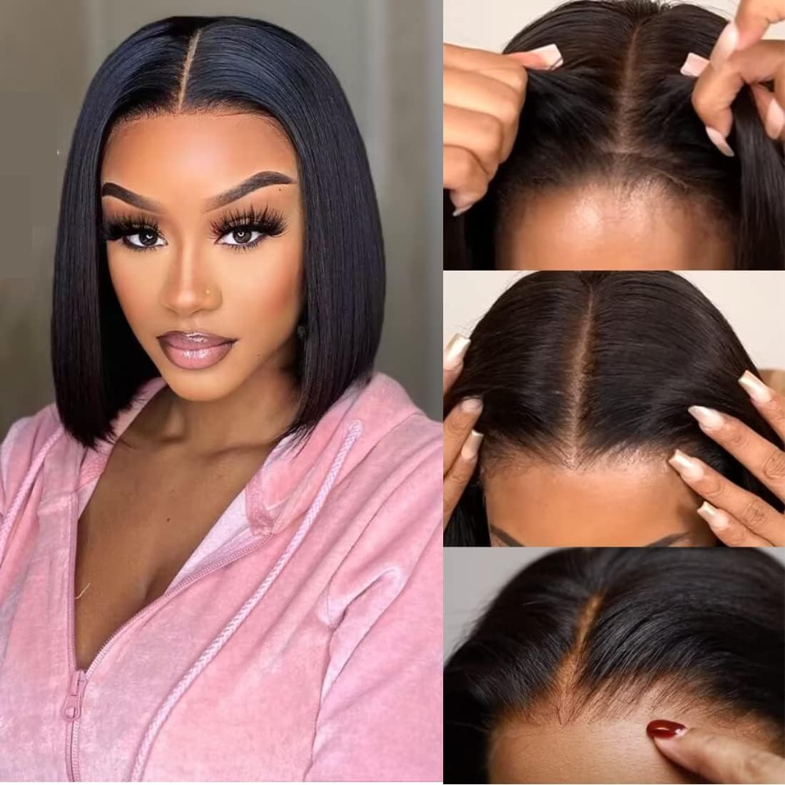 UNICE Bye Bye Knots Bob Wig Human Hair Pre-Bleached Invisible Knots 7x5 Lace Front Wigs Human Hair Pre Everything Glueless Wigs Human Hair Pre Plucked