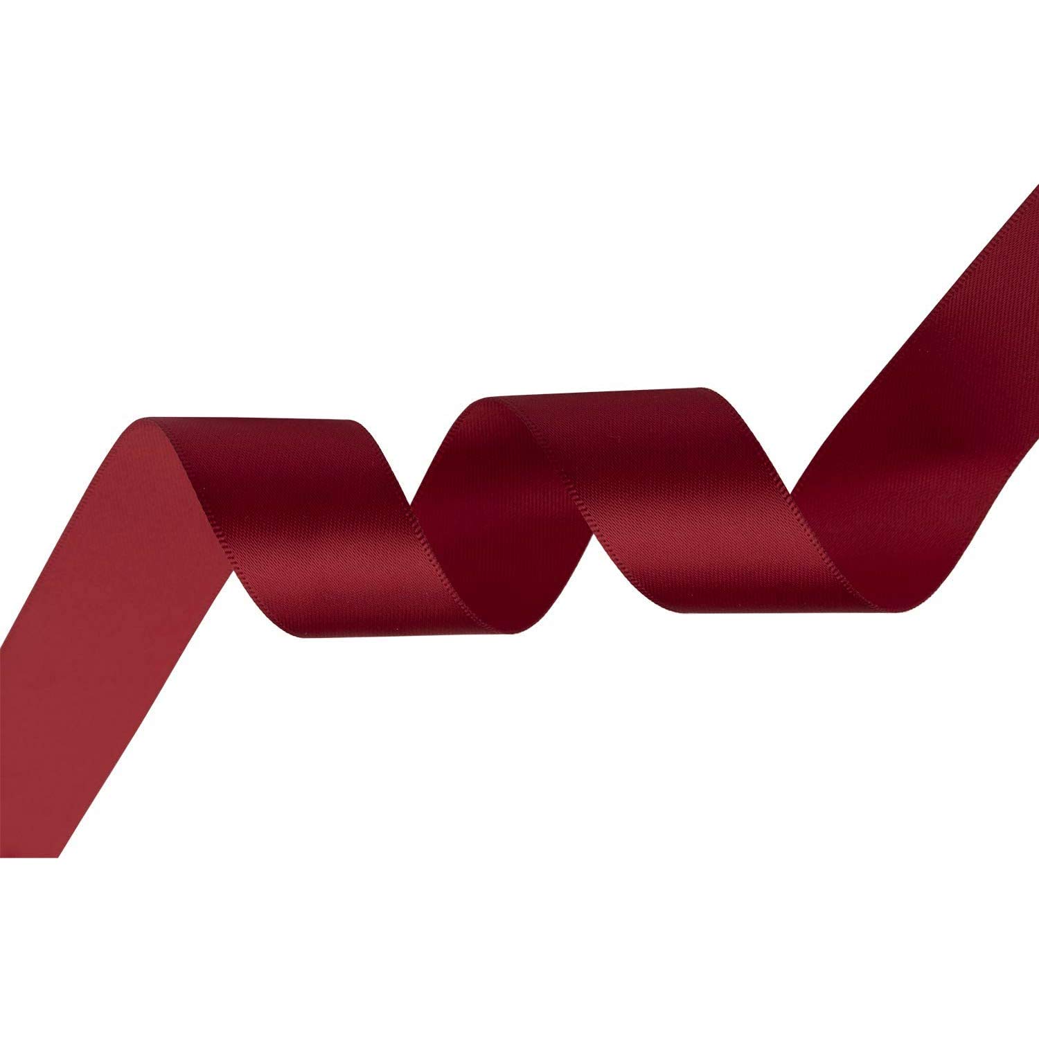 Event Decor Shop 25mm Burgundy Satin Ribbon - Double Sided, 25 Metres