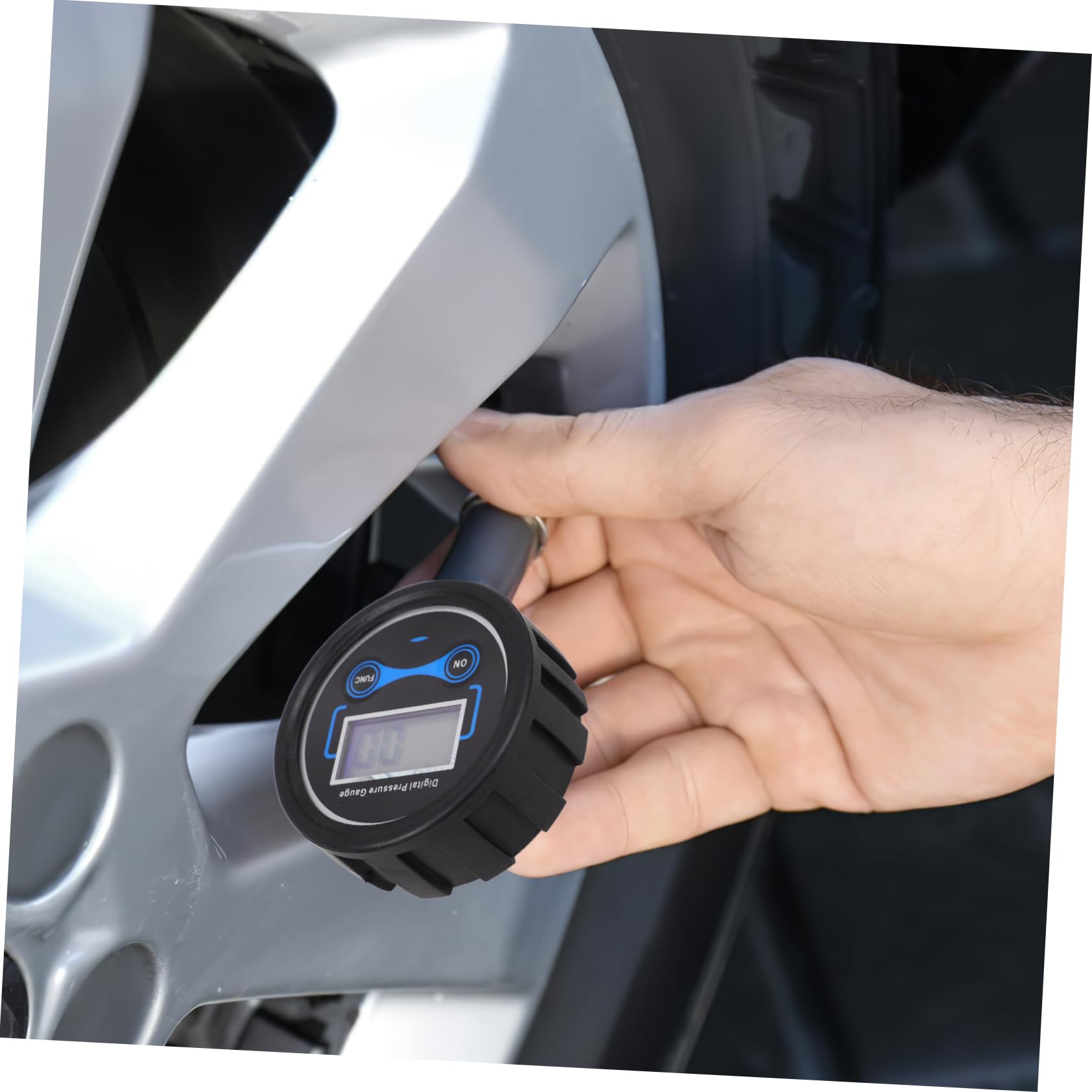 TOPBATHY 5 Piezas Manómetro De Pantalla Digital Auto Manómetro De Presión De Neumáticos Medidor De Presión De Aire De Neumáticos Indicador Presión Digital Ensayador Con El Plastico Negro