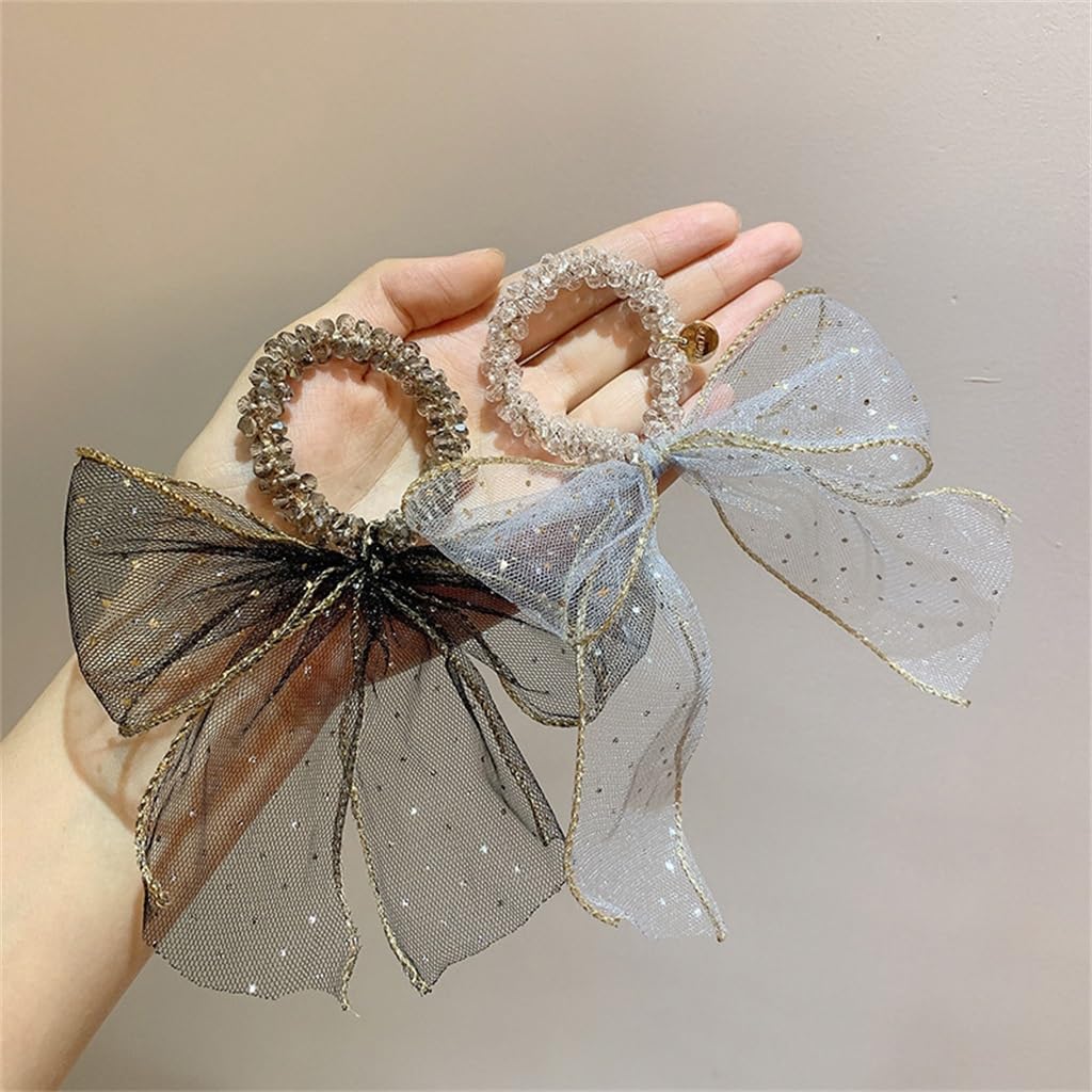 Sequin Mesh Ribbon Crystal Braided Stretchy Hair Bands Rope(E) image 5